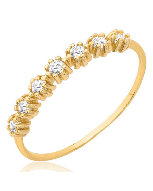 14k gold ring white stones