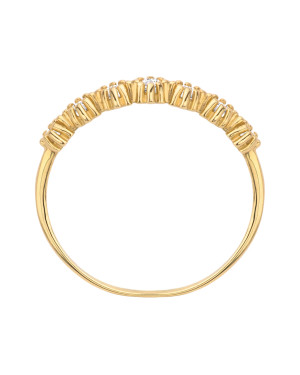 14k gold ring white stones