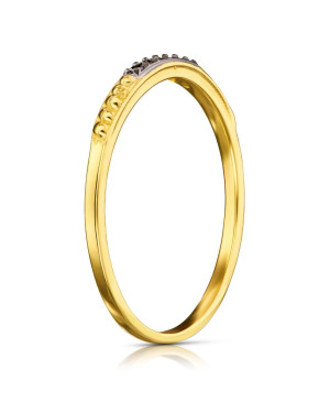 Gold ring black stones 14k