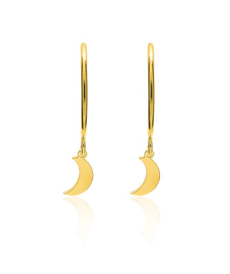 Gold Plated Moon Hoop Earrings
