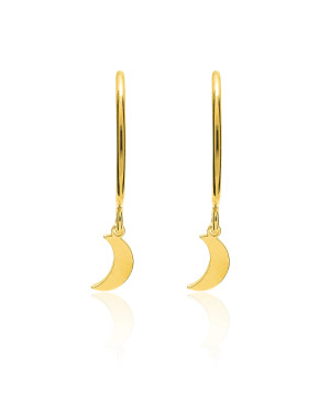 Gold Plated Moon Hoop Earrings
