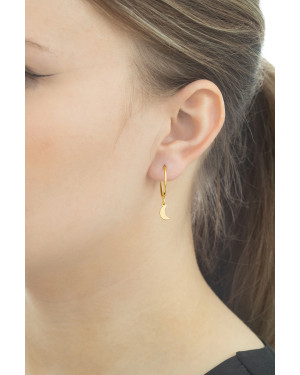Gold Plated Moon Hoop Earrings