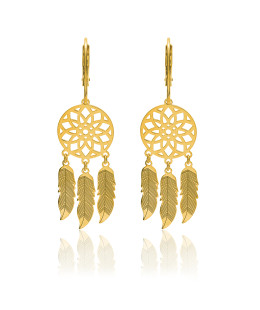 Gold Plated Dreamcatcher Earrings