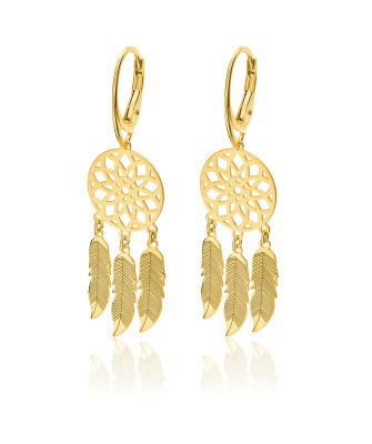 Gold Plated Dreamcatcher Earrings