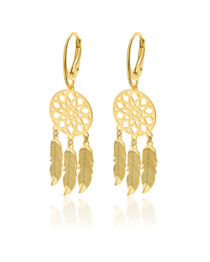 Gold Plated Dreamcatcher Earrings