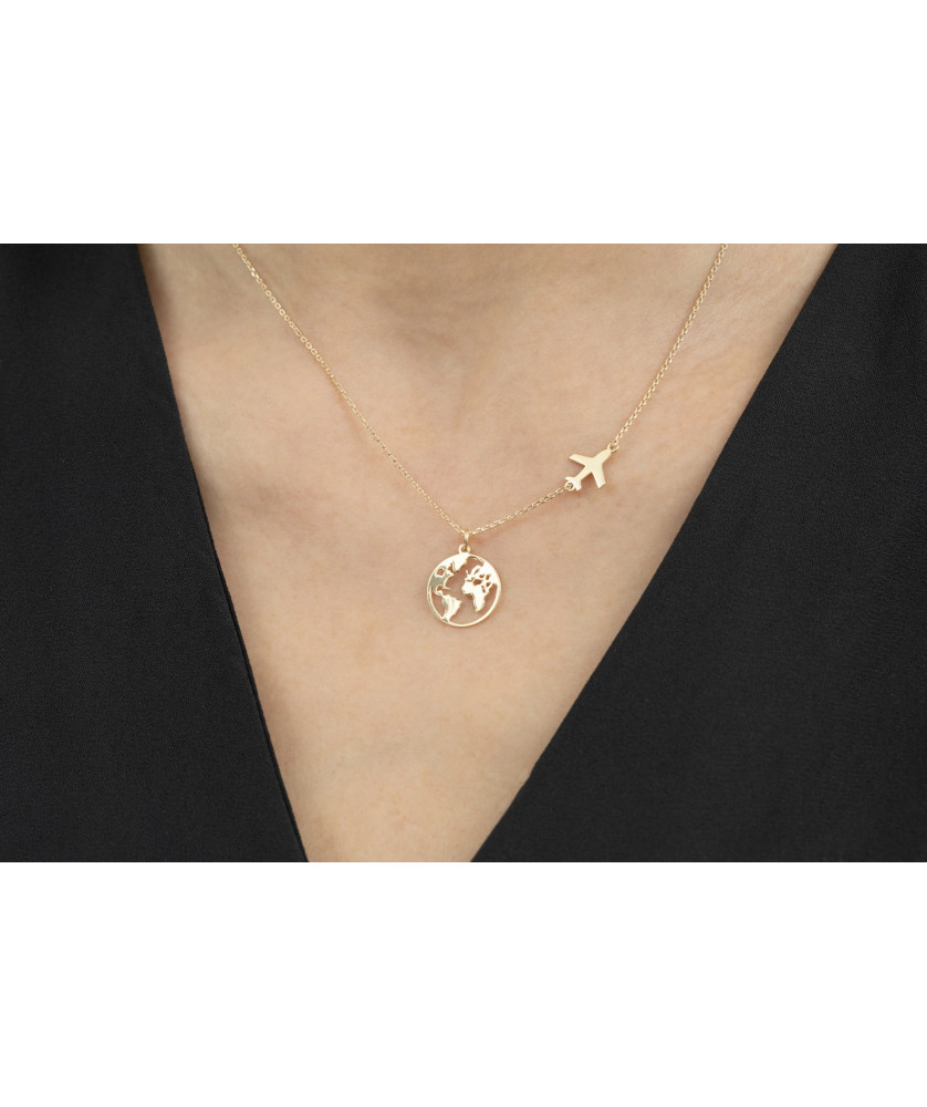 Gold-plated necklace AIRPLANE