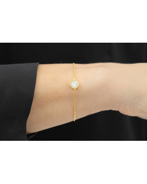Gold-plated bracelet large STONE