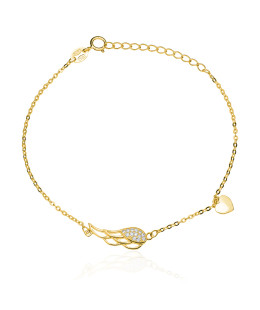 Gold-plated bracelet ANGEL WING heart