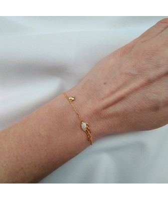 Gold-plated bracelet ANGEL WING heart