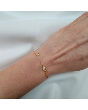 Gold-plated bracelet ANGEL WING heart