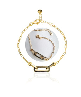 Gold-plated bracelet BLACK STONES
