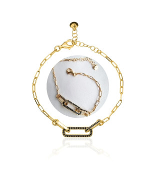 Gold-plated bracelet BLACK STONES