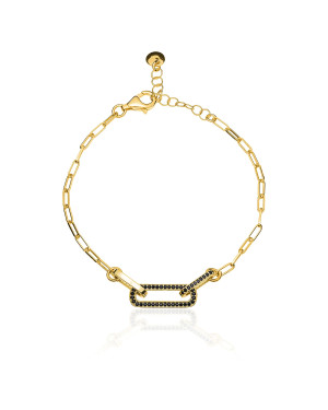 Gold-plated bracelet BLACK STONES