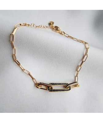Gold-plated bracelet BLACK STONES