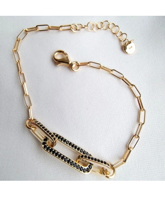 Gold-plated bracelet BLACK STONES