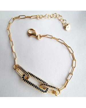 Gold-plated bracelet BLACK STONES