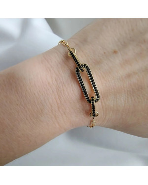 Gold-plated bracelet BLACK STONES