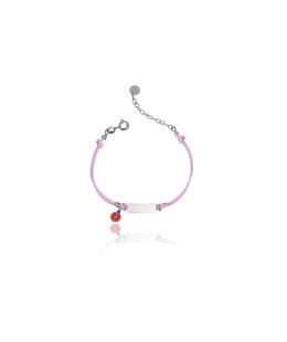 Princess bracelet LADYBUG pink string