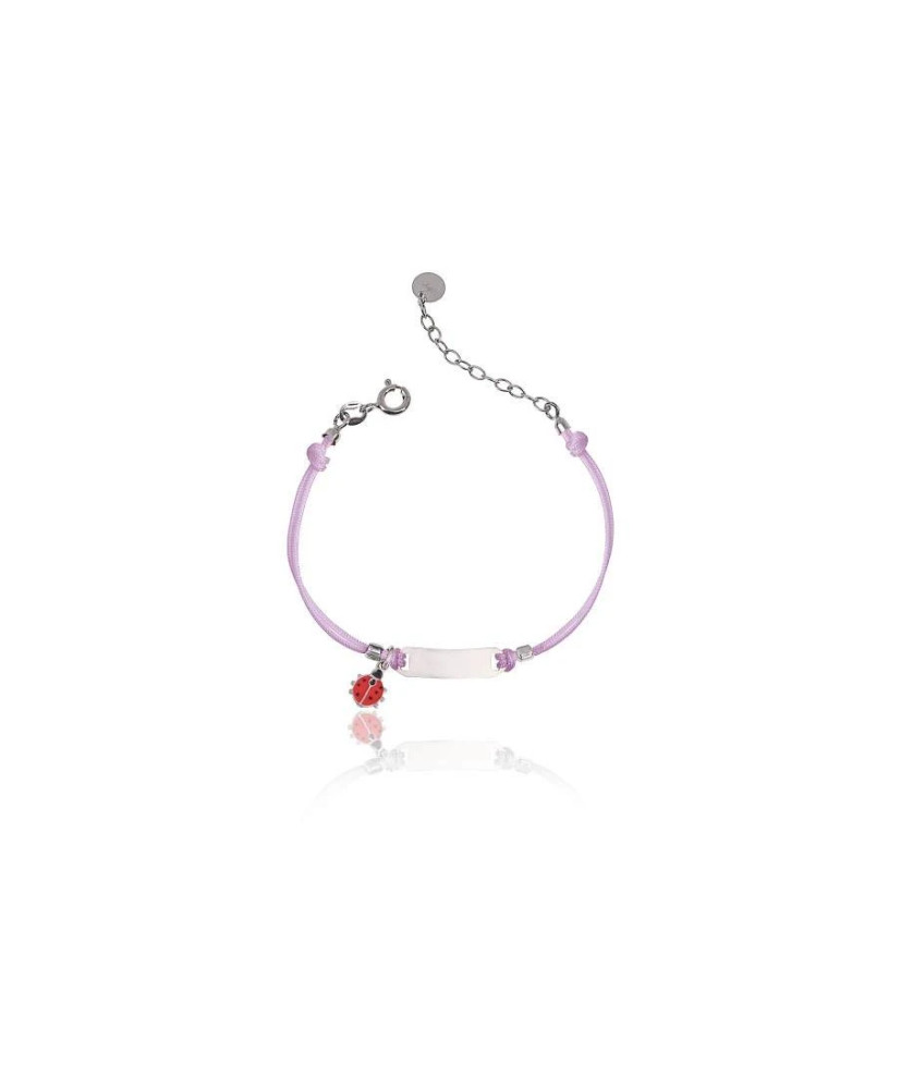 Princess bracelet LADYBUG pink string