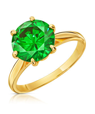 Ring with a large 8k green stone