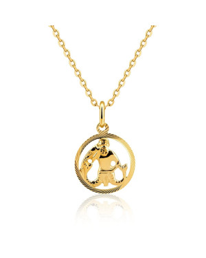 Złota zawieszka ZNAK zodiaku WODNIK próba 14k