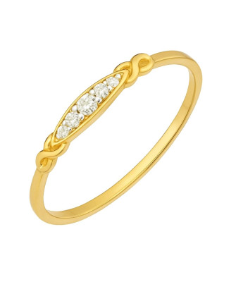 Pierścionek minimalistyczny 14k cyrkonie