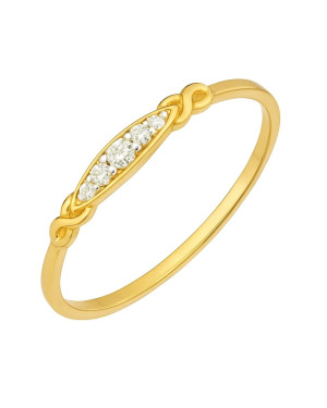 Pierścionek minimalistyczny 14k cyrkonie