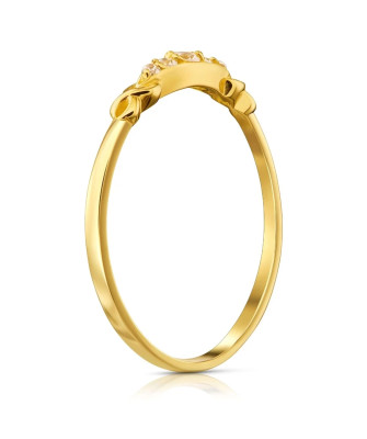 Pierścionek minimalistyczny 14k cyrkonie