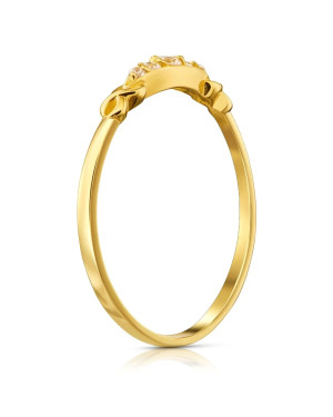 Pierścionek minimalistyczny 14k cyrkonie