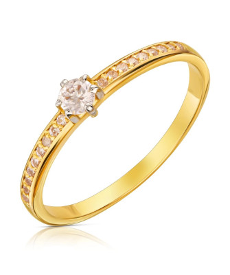 Delicate 14k engagement ring with cubic zirconia