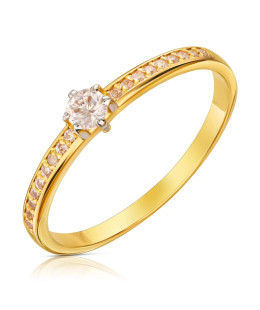 Delicate 14k engagement ring with cubic zirconia