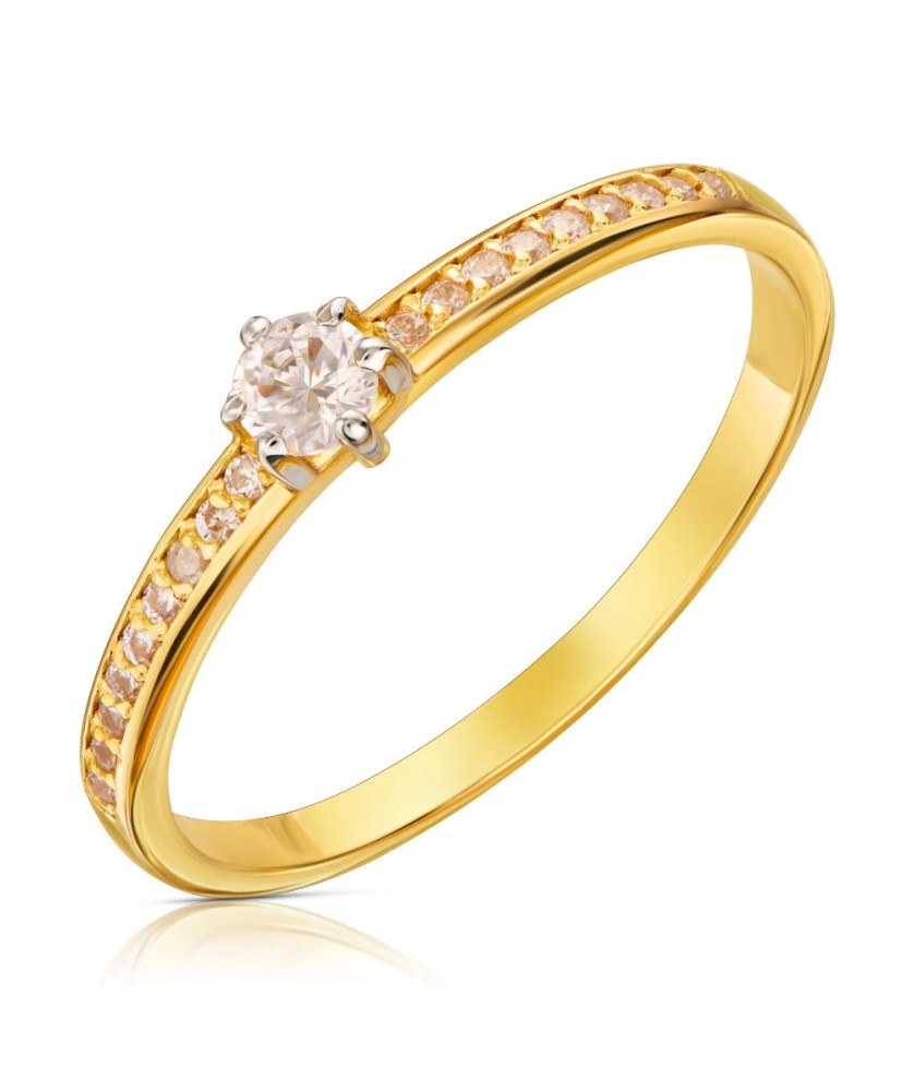 Delicate 14k engagement ring with cubic zirconia