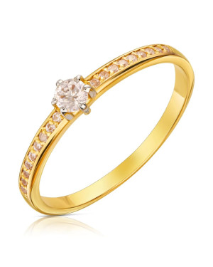 Delicate 14k engagement ring with cubic zirconia