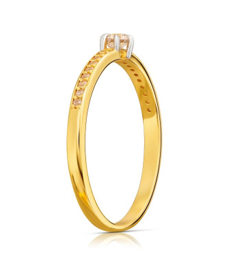 Delicate 14k engagement ring with cubic zirconia