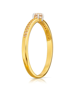 Delicate 14k engagement ring with cubic zirconia