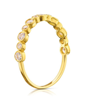Gold ring with white cubic zirconia 14k