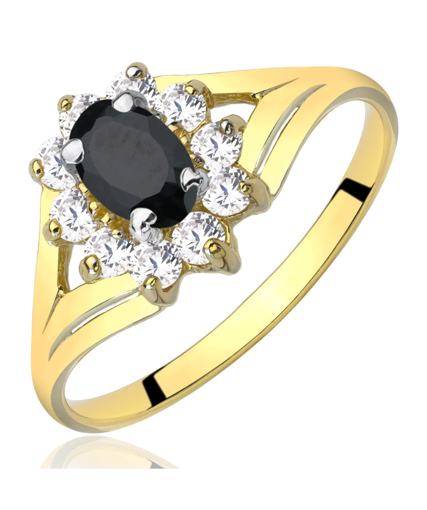Marquise ring with black stone