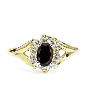 Marquise ring with black stone