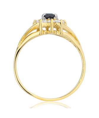 Marquise ring with black stone