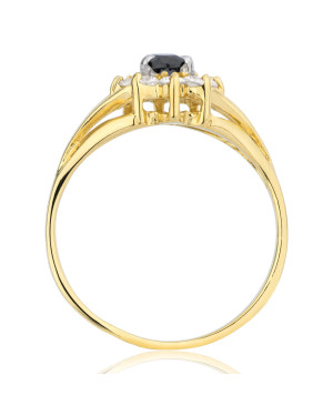 Marquise ring with black stone