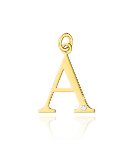 Gold pendant 14k (14k) small A diamond