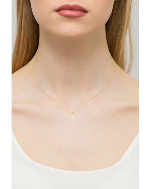 Gold pendant 14k (14k) small A diamond