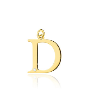 Gold pendant 14k (14k) small D diamond