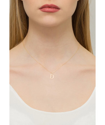 Gold pendant 14k (14k) small D diamond