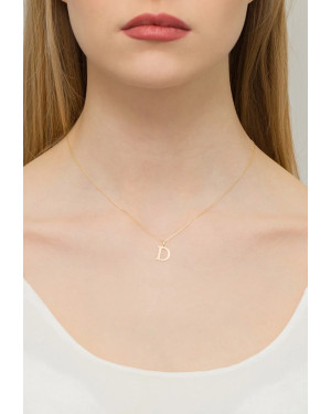 Gold pendant 14k (14k) small D diamond
