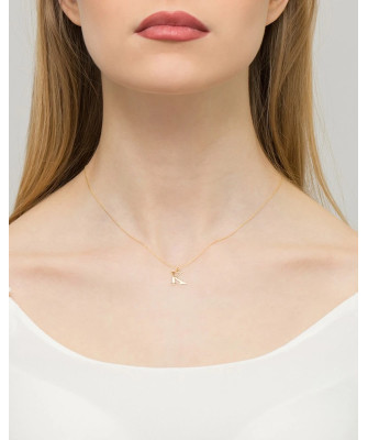 Gold pendant 14k (14k) small K diamond