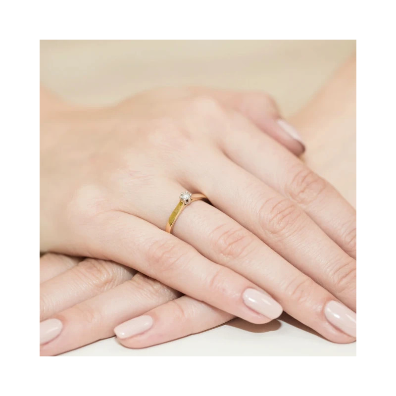 Gold ring with diamond EY-222 0.10ct | GoldJewellery