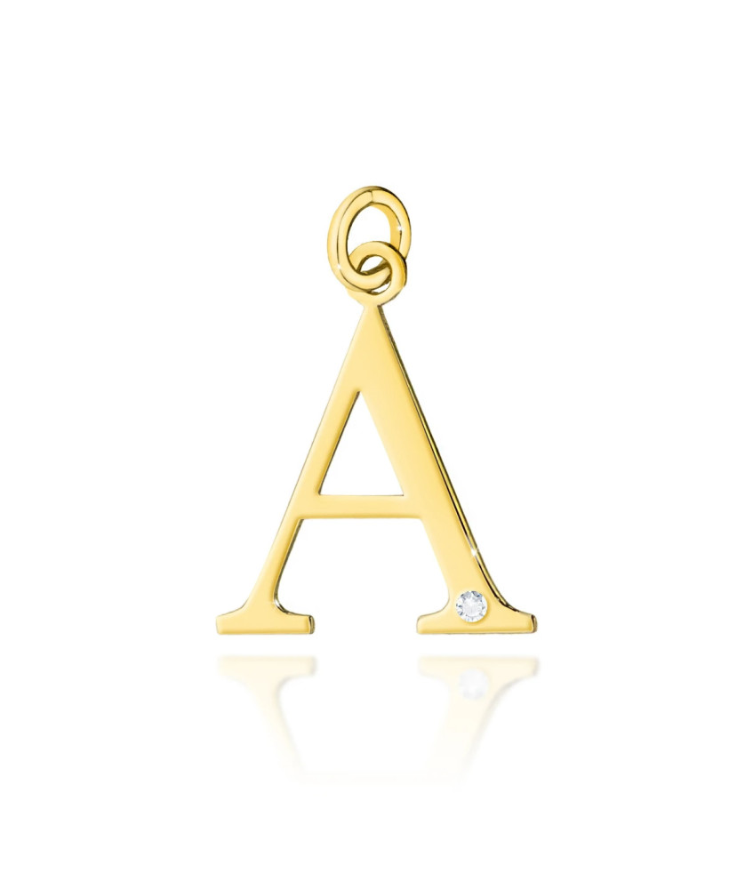 Gold pendant 14k (14k) large A diamond