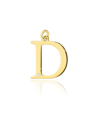 Gold pendant 14k (14k) large D diamond