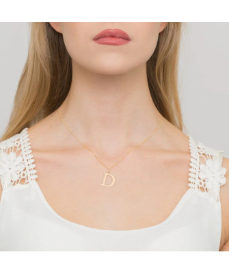 Gold pendant 14k (14k) large D diamond